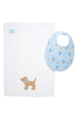 3 Martha's Puppy Basic Bib and Burp Boxed Set (Two Color Options)