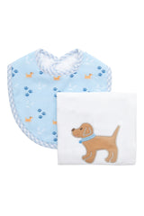 3 Martha's Puppy Basic Bib and Burp Boxed Set (Two Color Options)