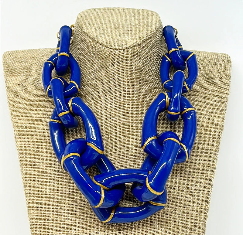 Parker Kennedy - "The Michelle" Chunky Bamboo Statement Necklace (Four Color Options)