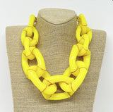 Parker Kennedy - "The Michelle" Bamboo Link Necklace - Yellow or Pink Option