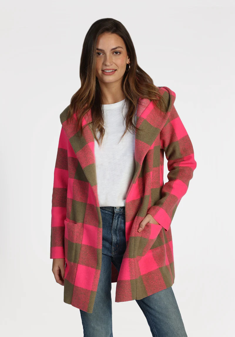 Dylan Carey Check Hood Coat