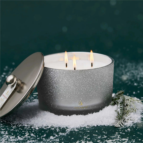 Thymes Frasier Fir Flocked 3 Wick Candle