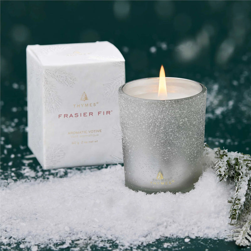 Thymes Flocked Votive Candle