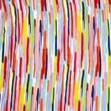 Two's Company Colorful Vertical Stripe Komono with Eyelash Fringe