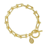 Gold Jackie Chain Toggle Bracelet