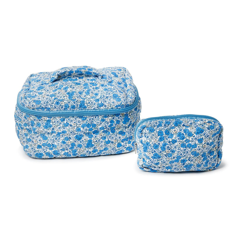 Floral Pouch and Cosmetic Case Set