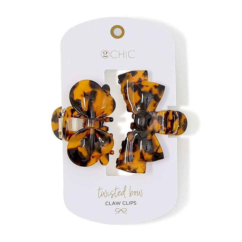 Tortoise Twist Set of Two Claw Clips in a Bow Shape