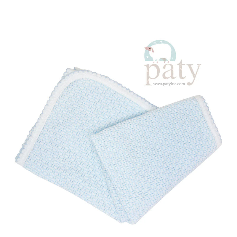 Paty Knit Receiving Blanket (Pink or Blue)