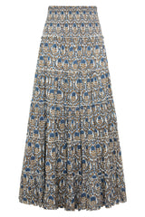 Bora Bora Tiered Skirt in Khaki & Navy