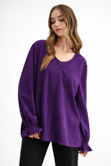 JOH Abigail Stretch Suede Top in Purple
