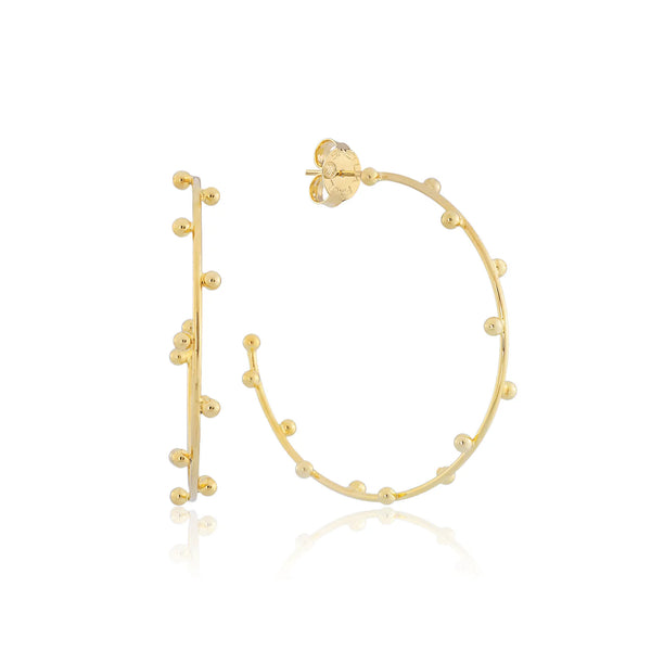 Sheila Fajl Small Thin Merry Go Round Hoops in Shiny 18K Gold Plate