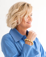 Susan Shaw Gold Bead Stretch Bracelet
