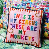 Furbish "My Circus" Needlepoint Pillow