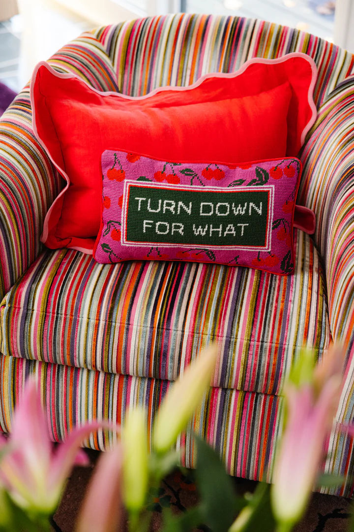 Furbish "Turn Down" Needlepoint Pillow