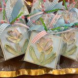 Pastel Tulip Canvas - 4x4 Wrapped with Ribbon