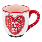 Love Is All You Need Vintage Heart Mug