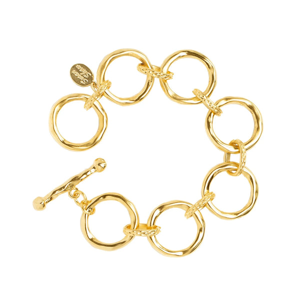 Susan Shaw Gold Large Round Chain Bracelet - 24kt