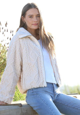 Dylan So Cozy Cable Jacket in Natural