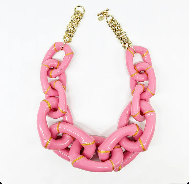 Parker Kennedy - "The Michelle" Chunky Bamboo Statement Necklace (Four Color Options)