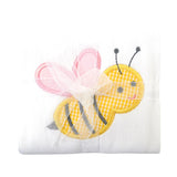 3 Marthas Pink Bumble Bee Applique Burp Cloth