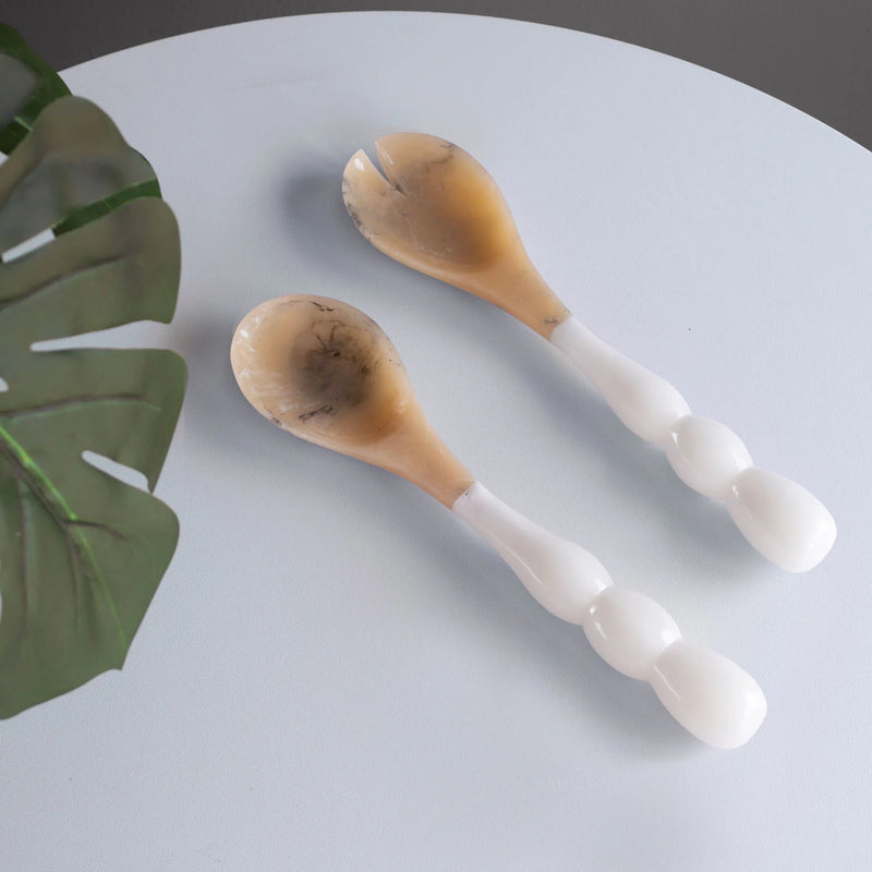 Beatriz Ball Resin Rio Bubble Salad Servers in White