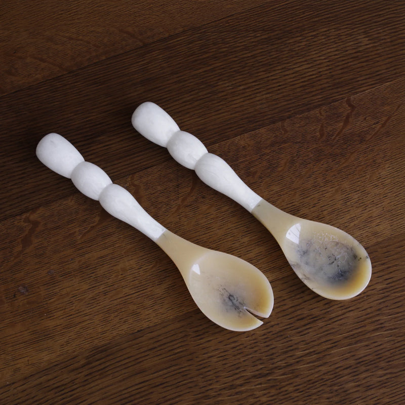Beatriz Ball Resin Rio Bubble Salad Servers in White