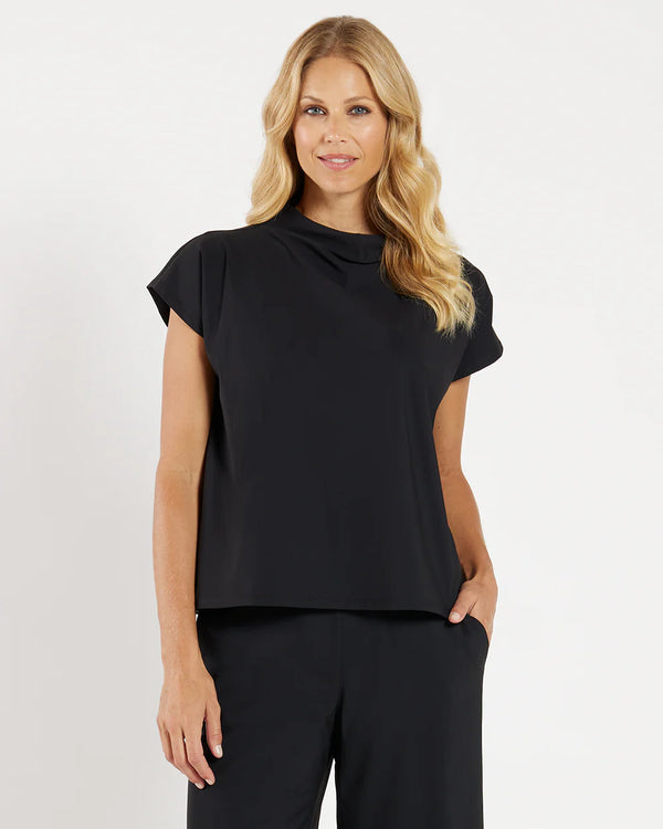 Jude Connally Tillie Top in Black Lightweight Jude Cloth