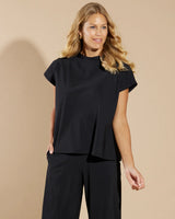 Jude Connally Tillie Top in Black Lightweight Jude Cloth