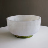 Beatriz Ball RESIN Rio Large Bowl with Base (White and Green)