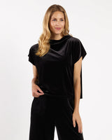 Jude Connally Tillie Top in Black Stretch Velvet