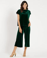 Jude Connally Lolly Pant in Palace Green Stretch Velvet