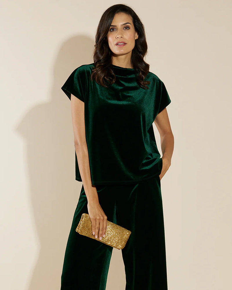 Jude Connally Tillie Top in Palace Green Stretch Velvet