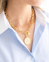 Susan Shaw Gold Coin Toggle Necklace