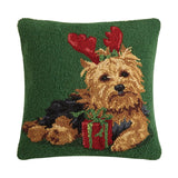 Christmas Yorkshire Terrier Pillow