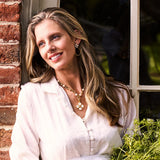 Capucine De Wulf Berry Clover Teardrop Earrings in Mother of Pearl