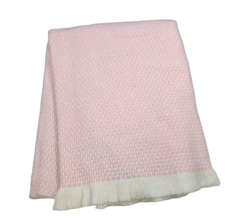 Soft Fringe Cotton Blend Baby Blanket (Two Color Options)