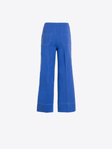 Wide Leg Blue Trouser Pants