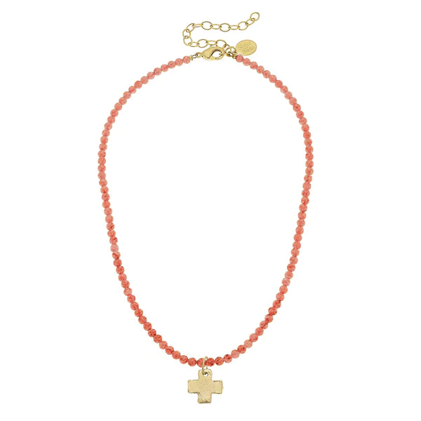 Susan Shaw Alys Cross Necklace (Multiple Color Choices!)