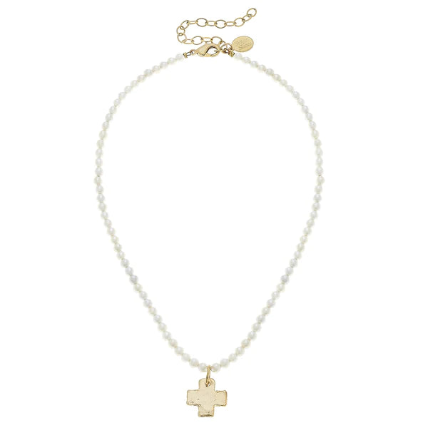 Susan Shaw Alys Cross Necklace (Multiple Color Choices!)