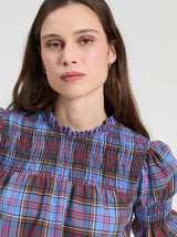 Vilagallo Blue and Pink Plaid Blouse