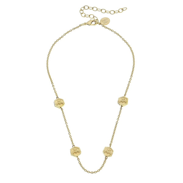 Susan Shaw Dainty Multi Bee Necklace