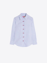Vilagallo Women's Blue Shirt with Candy Cane Detail