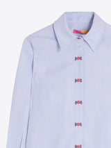 Vilagallo Women's Blue Shirt with Candy Cane Detail
