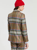 Vilagallo Brown and Blue Plaid Jacket