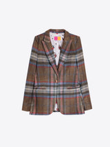 Vilagallo Brown and Blue Plaid Jacket