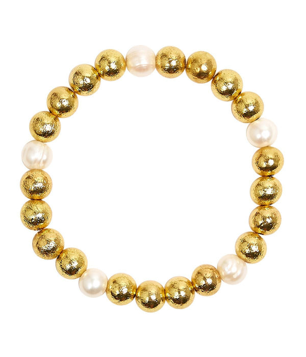 Lisi Lerch Georgia Gold + Pearl 8mm Bracelet