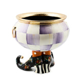 Mackenzie Childs Halloween Fergal Violet Check Cauldron