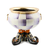 Mackenzie Childs Halloween Fergal Violet Check Cauldron