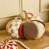 Mackenzie Childs Harvest Glow Patchwork Medium Pumpkin