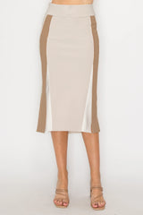 JOH Jolene Colorblock Skirt in Beige